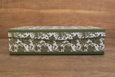 Preview: Schachtel elegant mit grünem Dekorpapier